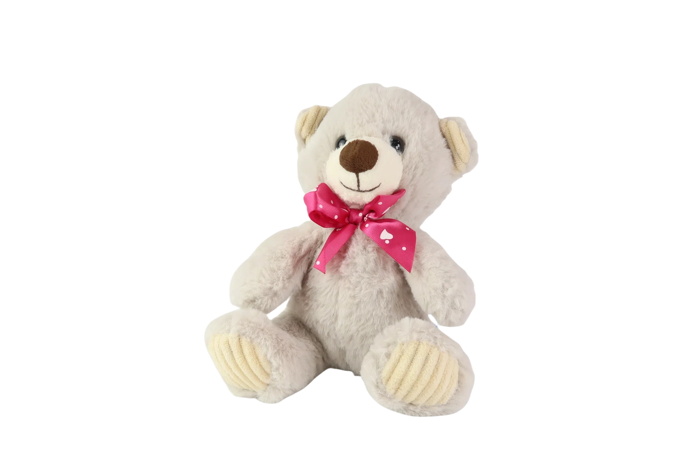 8 Inch Gray Bow Teddy